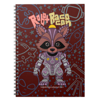 Robot Racoon Spiral Notebook