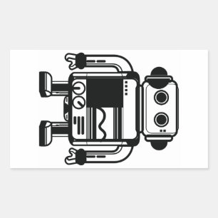 robot rectangular sticker
