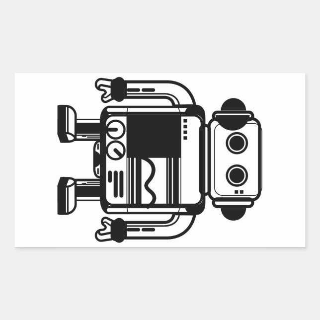robot rectangular sticker (Front)