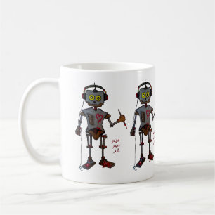 Robot retro futuristic street art cartoon coffee mug