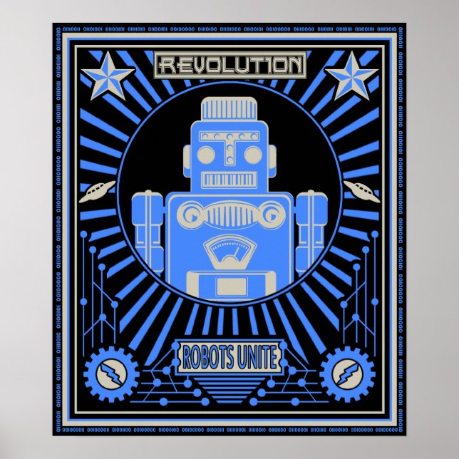 Robot Revolt Blue Poster (Front)