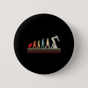 Robot Robotics Engineer Retro Vintage 6 Cm Round Badge