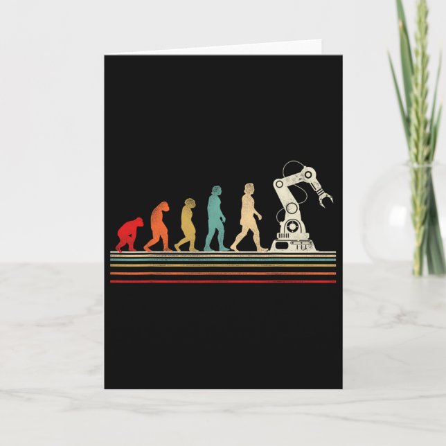 Robot Robotics Engineer Retro Vintage  Card (Front)