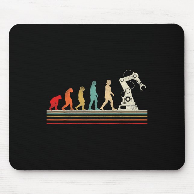 Robot Robotics Engineer Retro Vintage  Mouse Pad (Front)