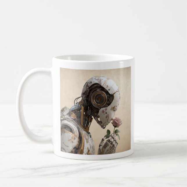 Robot & Rose Solarpunk Mug (Left)