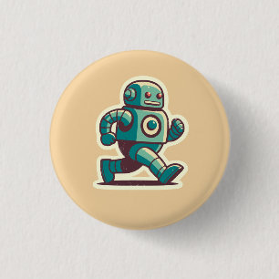 Robot Runner 3 Cm Round Badge