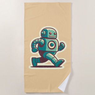 Robot Runner Beach Towel