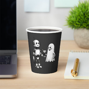 Robot Shaking Ghost Spooky Halloween Rebotic Paper Cups