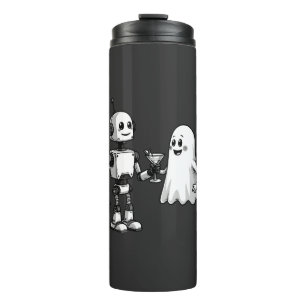 Robot Shaking Ghost Spooky Halloween Rebotic Thermal Tumbler