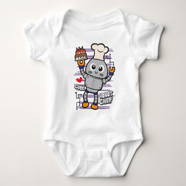 Robot shef  baby bodysuit (Front)