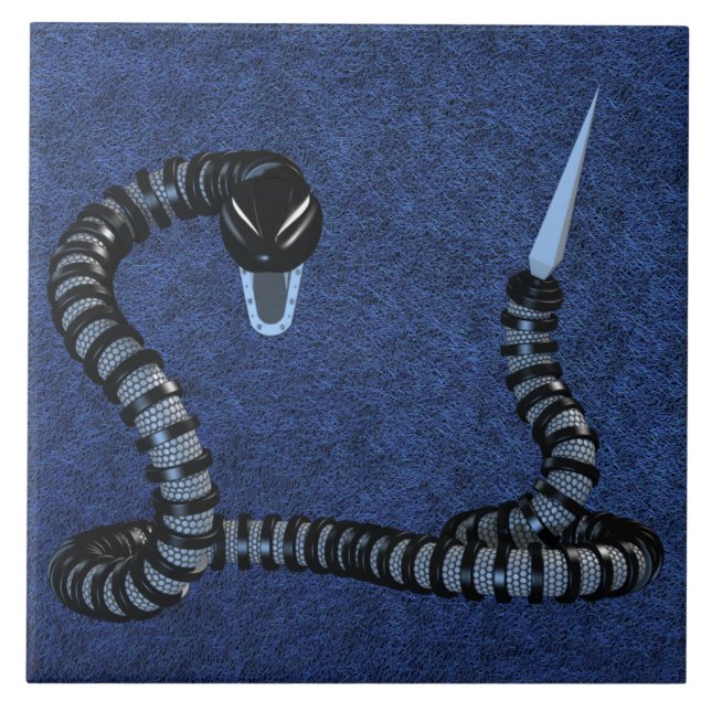 Robot Snake Ceramic Tile (Front)