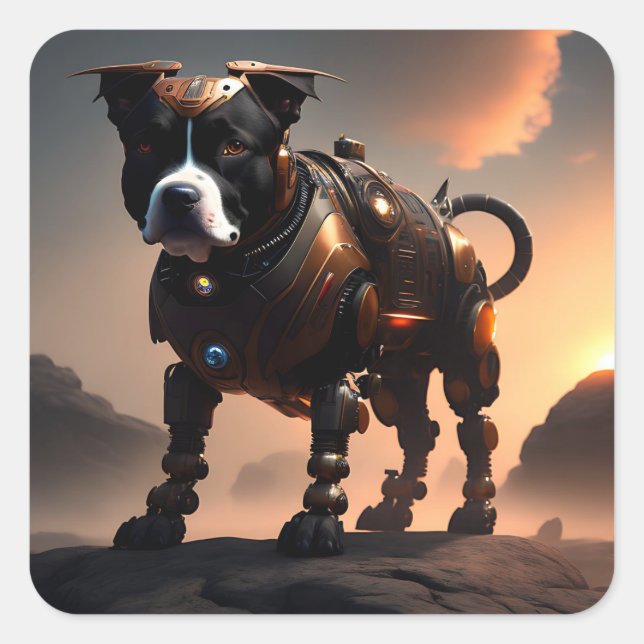 Robot Staffordshire Bull Terrier, Stickers (Front)