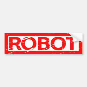Robot Stamp Bumper Sticker