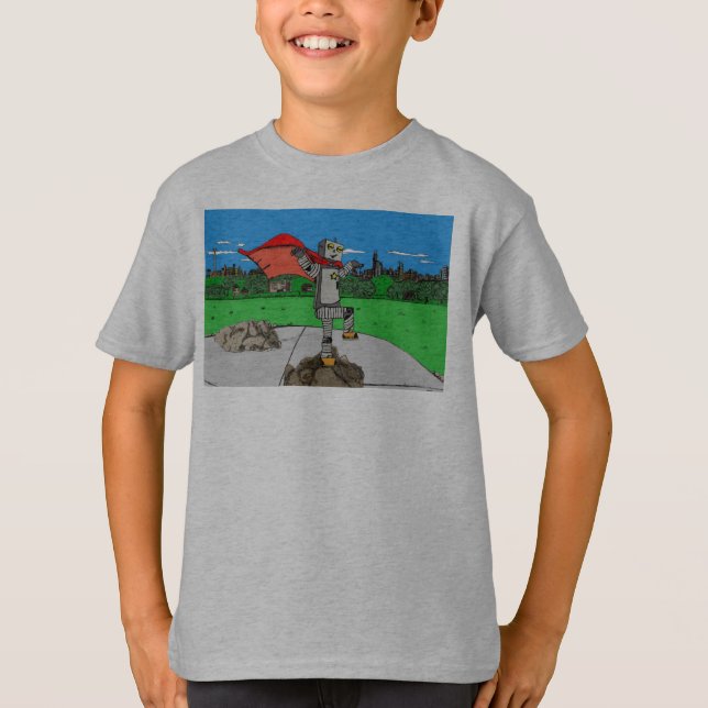 Robot Superhero Retro Kid's Shirt (Front)