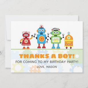 Robot Thank You Card   Thanks a Bot!