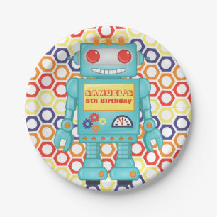 Robot Themed Party Paper Plate