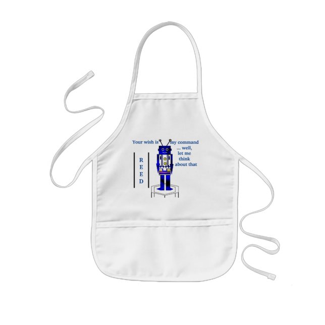 "Robot" to be personalised Kids Apron (Front)
