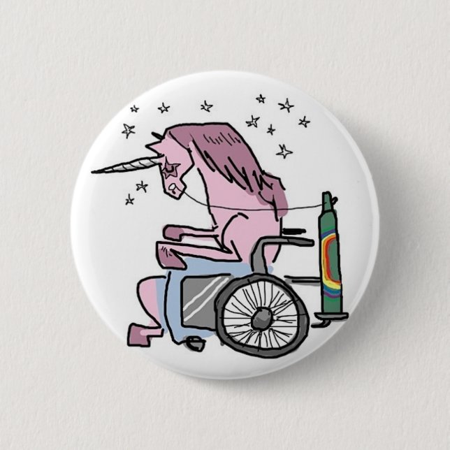 Robot Unicorn Attack in a BUTTON (Front)