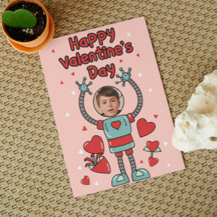 Robot Valentines Day Photo Classroom Holiday Card