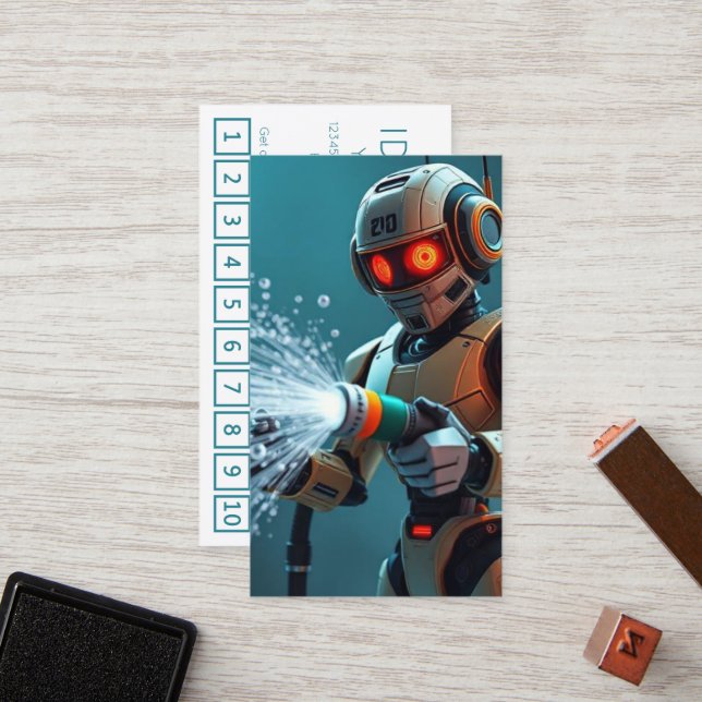 ROBOT WASH customer loyalty punch card (Front/Back In Situ)