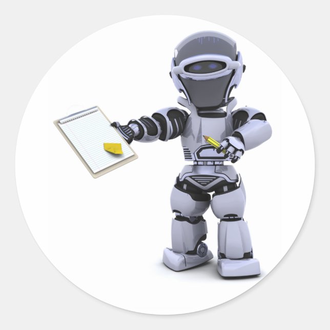 Robot With A Clipboard Stickers (Front)