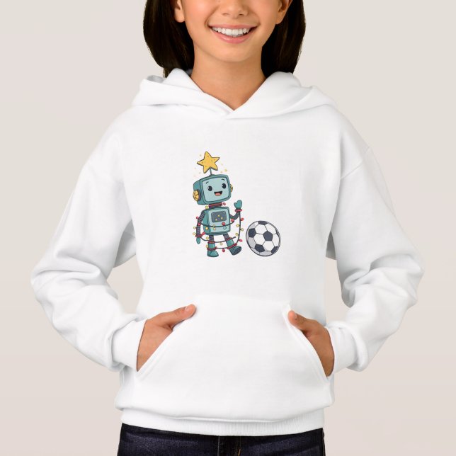 Robot with Christmas lights playing soccer (Front)