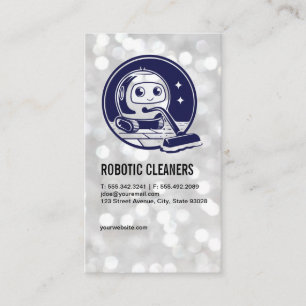 Robot with Vacuum   Home Cleaning Services Business Card