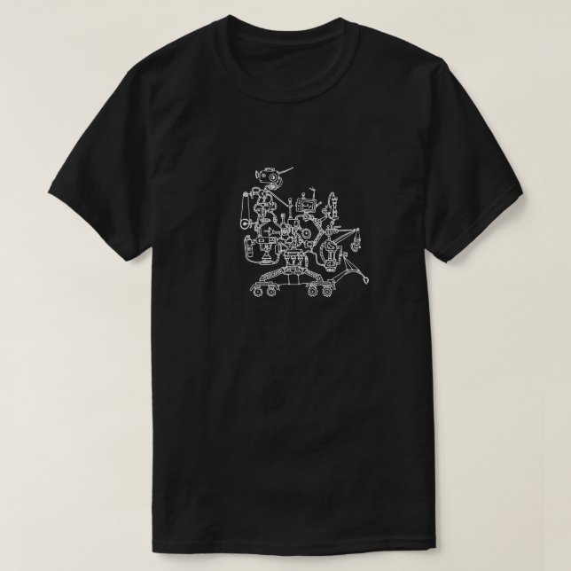 Robot Worker Doodle T-Shirt (Design Front)