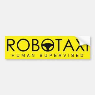 Robotaxi Driver "Yellow Cab" Supervised Edition Bumper Sticker