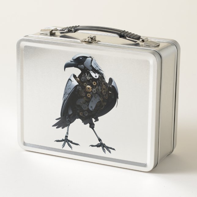 Robotic Bird Metal Lunch Box (Front)