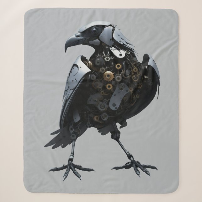 Robotic Bird Sherpa Blanket (Front)
