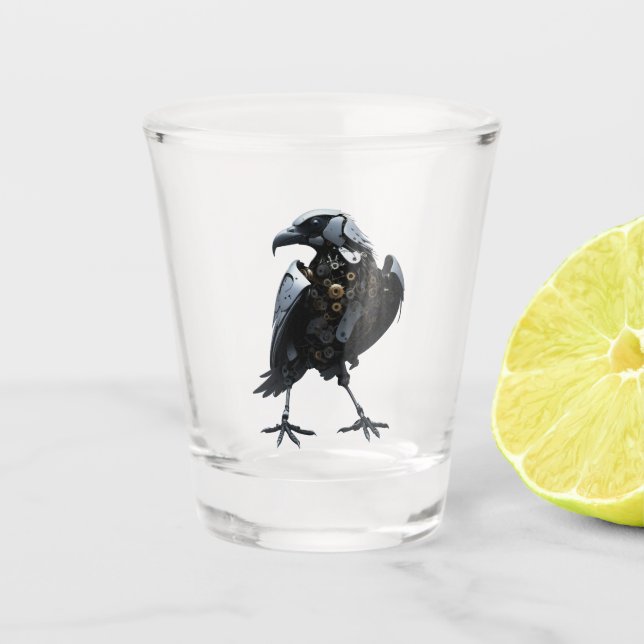 Robotic Bird Shot Glass (Front)