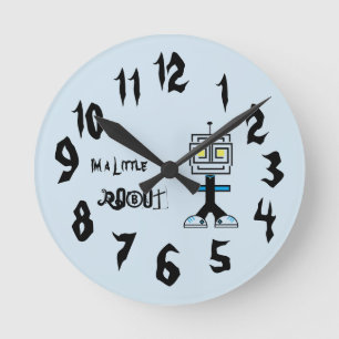 robotic cartoon round clock
