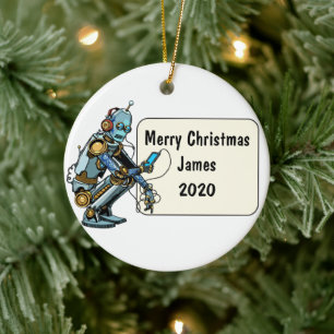 Robotic Custom Christmas Ceramic Tree Decoration