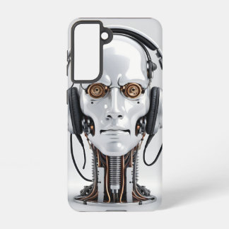 robotic head with headphones samsung galaxy case