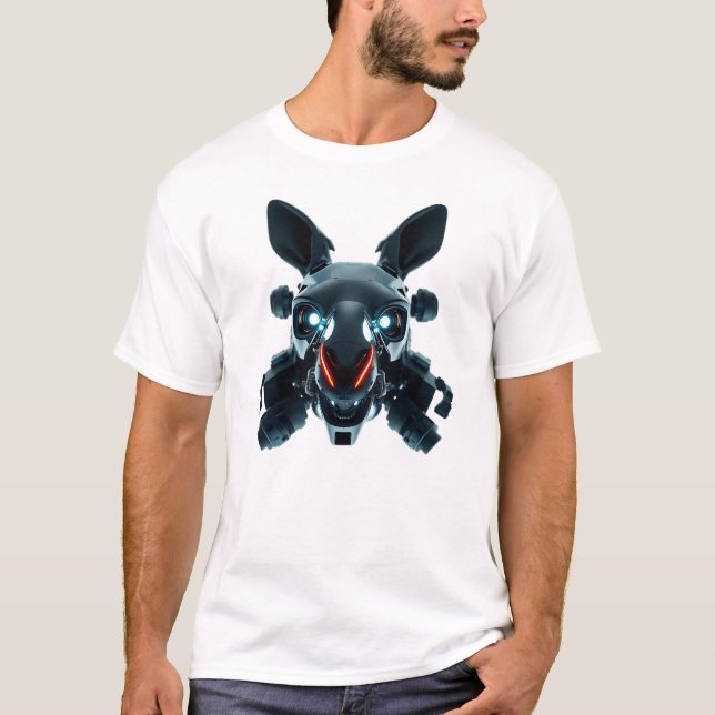 Robotic Kangaroo Face Art T-Shirt (Front)