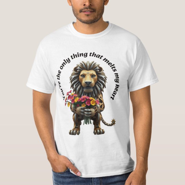 Robotic Lion in Love T-Shirt (Front)