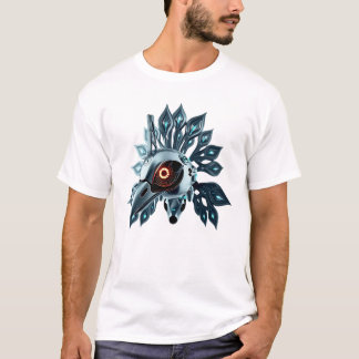 Robotic Peacock Face Art T-Shirt