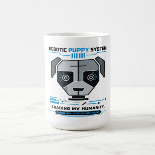 Robotic Puppy System Error 404 Cute Cybernetic Dog Coffee Mug