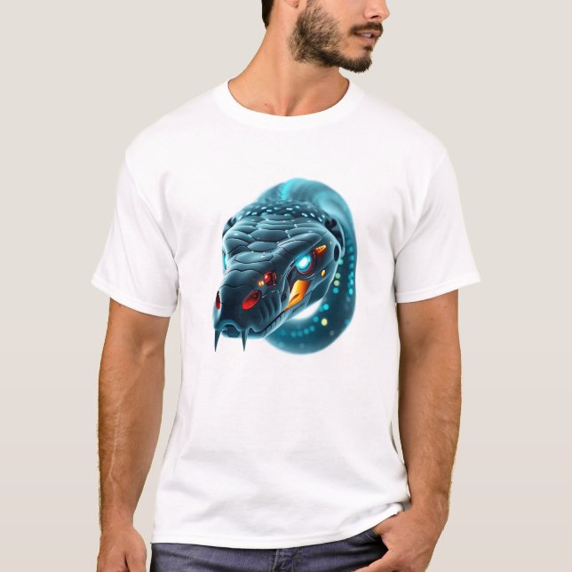 Robotic Snake Face Art T-Shirt (Front)