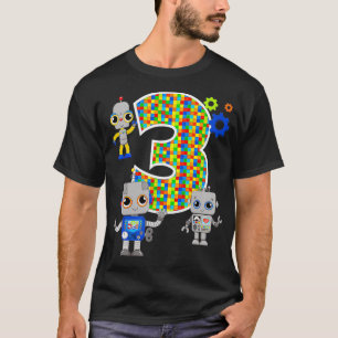 Robotics Engineer 3rd Birthday STEM Party 3 Year O T-Shirt
