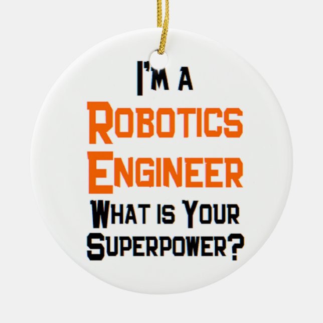 robotics engineer ceramic tree decoration (Front)