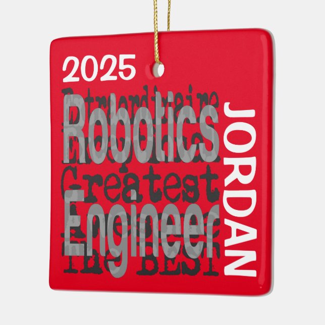 Robotics Engineer Extraordinaire CUSTOM Ceramic Ornament (Left)