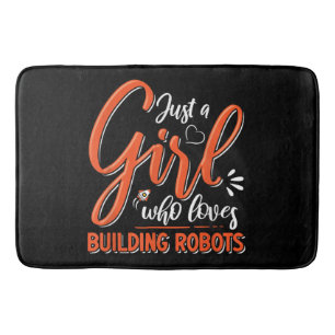 Robotics Engineer Robot Lover Engineering Girl Rob Bath Mat