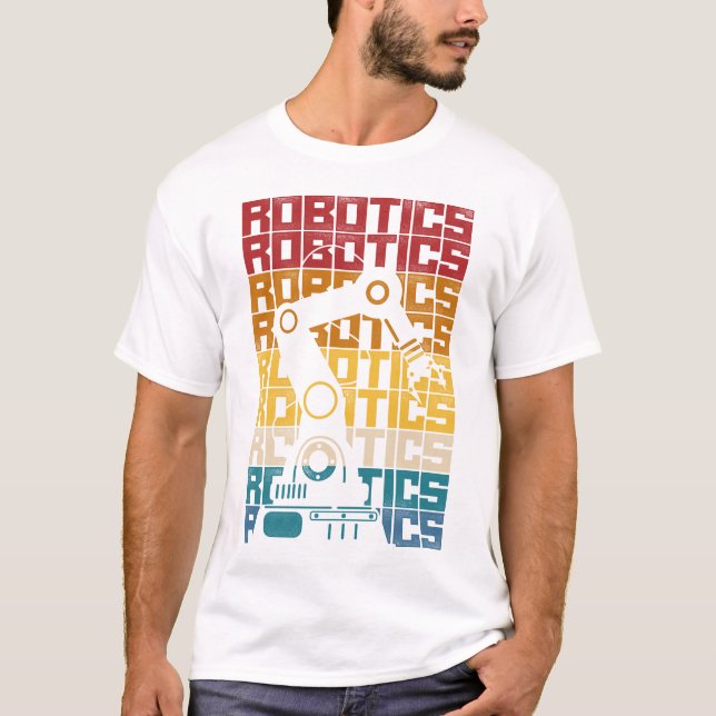 Robotics Engineer Robotics Retro Vintage T-Shirt (Front)