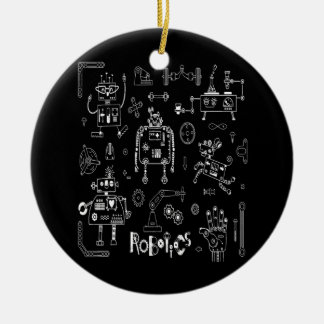 Robotics Engineer Technician Funny Vintage Robot Ceramic Tree Decoration