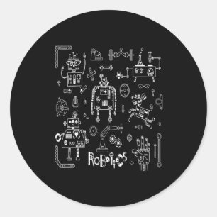 Robotics Engineer Technician Funny Vintage Robot Classic Round Sticker