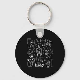 Robotics Engineer Technician Funny Vintage Robot Key Ring