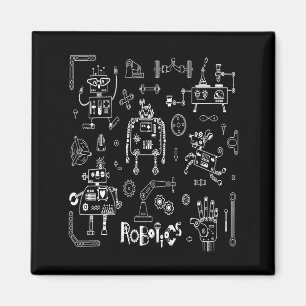 Robotics Engineer Technician Funny Vintage Robot  Magnet