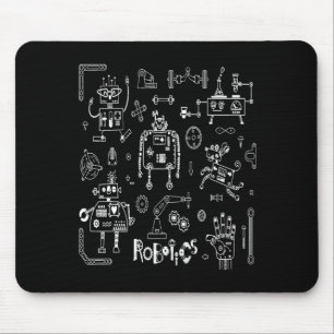Robotics Engineer Technician Funny Vintage Robot Mouse Pad
